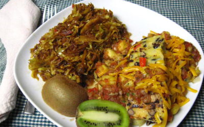 Black Bean Polenta with Pineapple Salsa and Seared Cabbage with Onions: Sunday, March 8, 2026