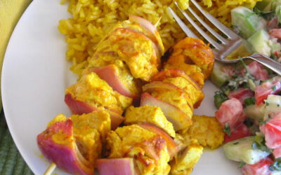 Middle Eastern Chicken Kabobs with Saffron Rice, Sunday, May 12, 2024