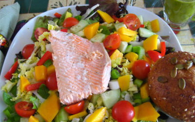 Dinner Salad with Salmon, Quinoa and Asian Dressing: Wednesday, May 22, 2024