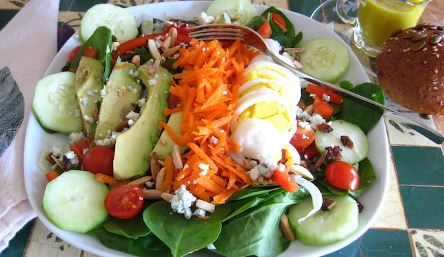 Spinach Salad with Sliced Egg and Smoky Tempeh: Monday, July 29, 2024