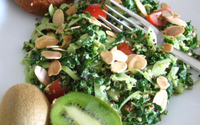 Kale Quinoa and White Bean Salad with Smoky Tempeh and Toasted Almonds: Friday, June 21, 2024