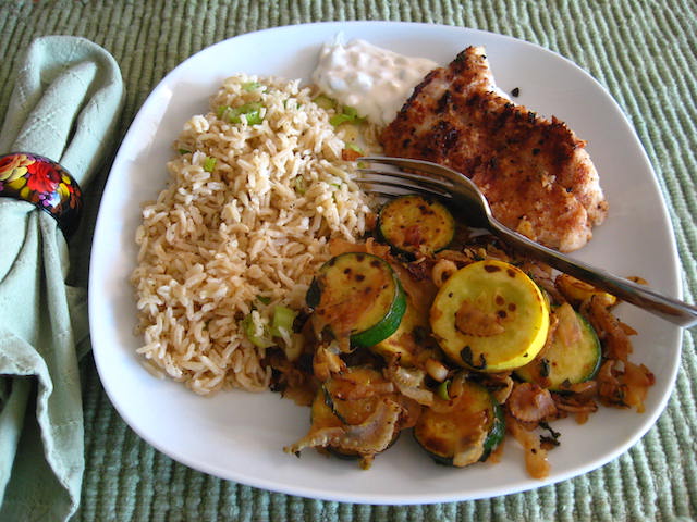 Breaded Rockfish with Lemon Rice with Seared Fennel and Summer Squash: Sunday, August 18, 2024